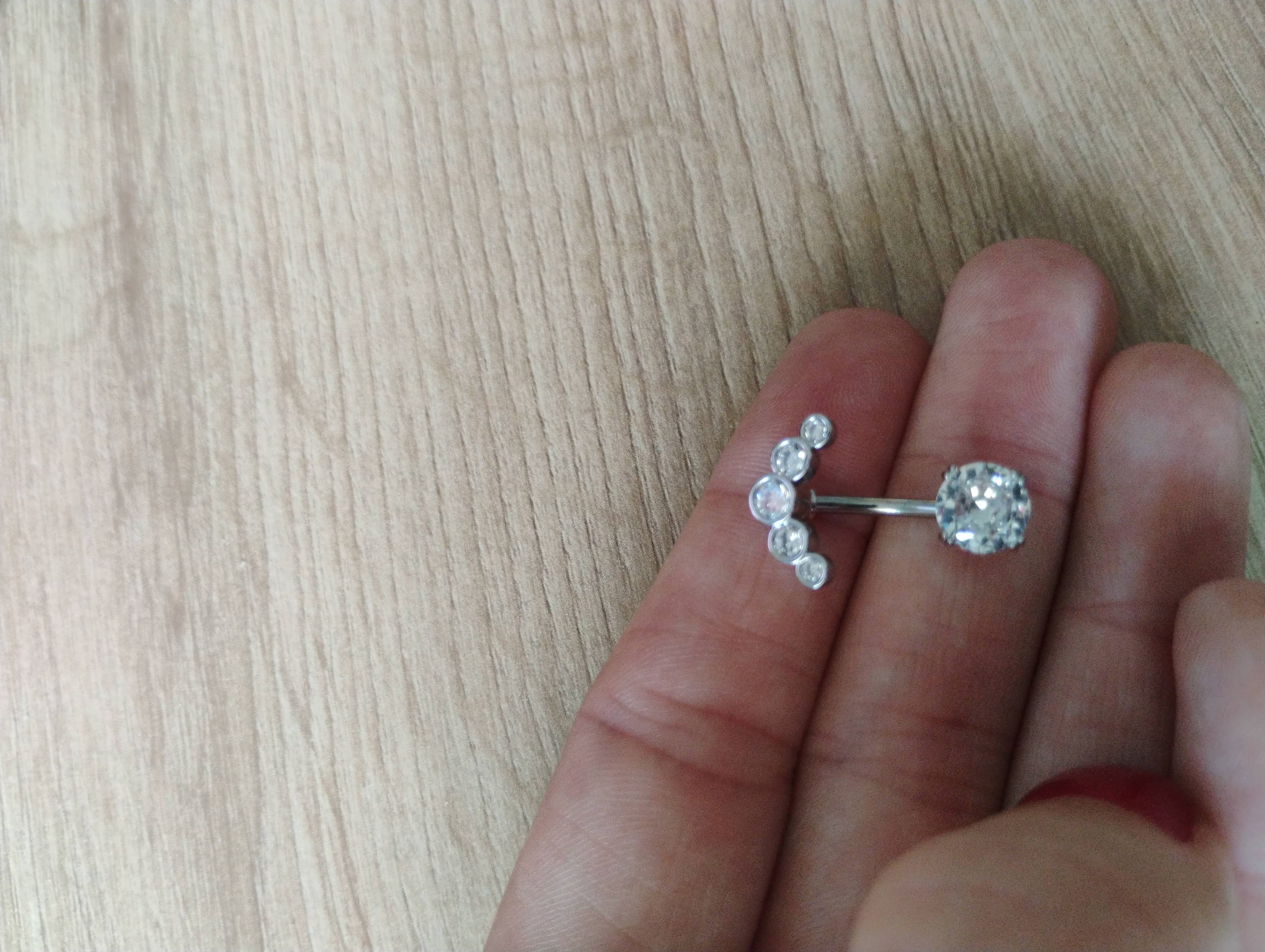 Piercing nombril cristal argenté