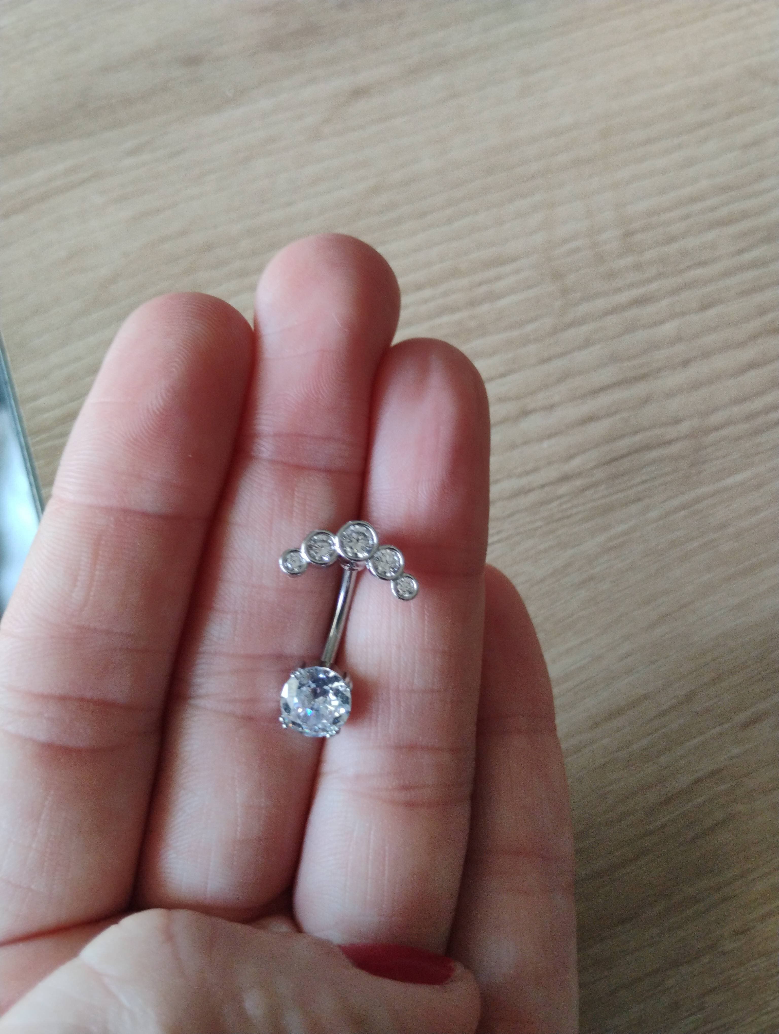 Piercing nombril cristal argenté — photo 3